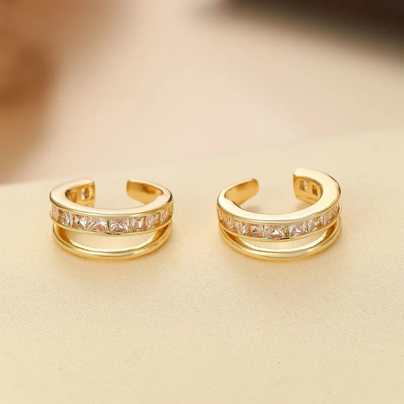 Double Layer Zirconia Ear Cuff